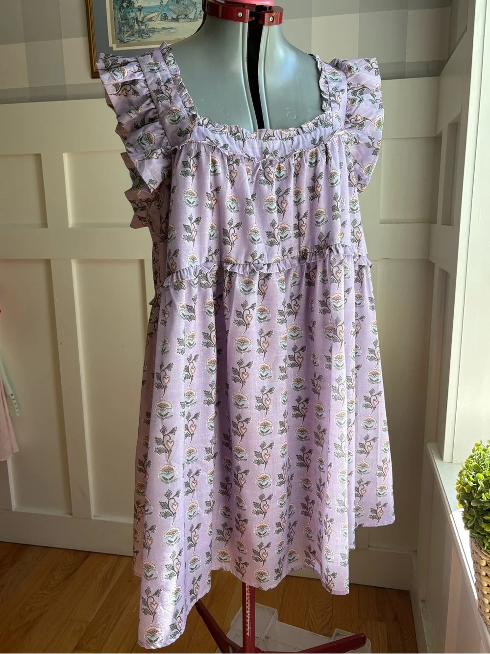 TALULAH Lilac Floral Mini Dress Summer Boho XL - Picture 3 of 8
